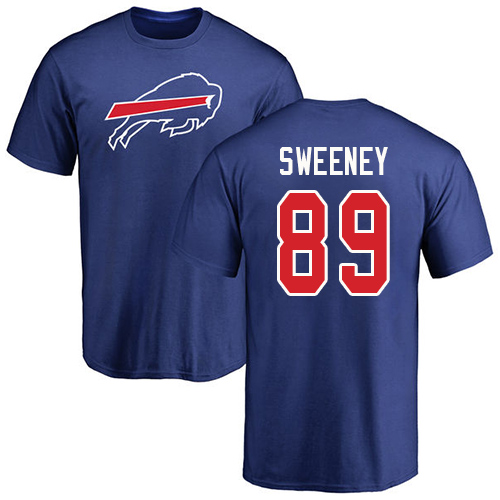 Men NFL Buffalo Bills #89 Tommy Sweeney Royal Blue Name and Number Logo T Shirt->women nfl jersey->Women Jersey